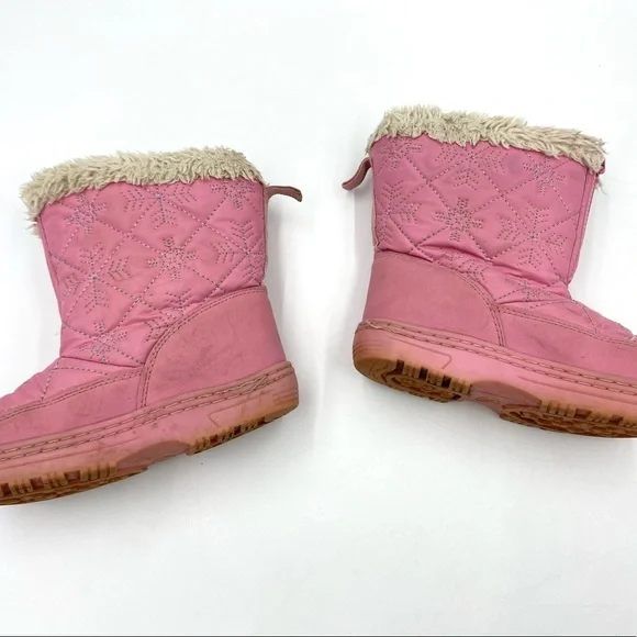 Falls Creek girls toddlers pink Thinsulate Winter Snow Boot Faux Fur Snowflake - Picture 3 of 8